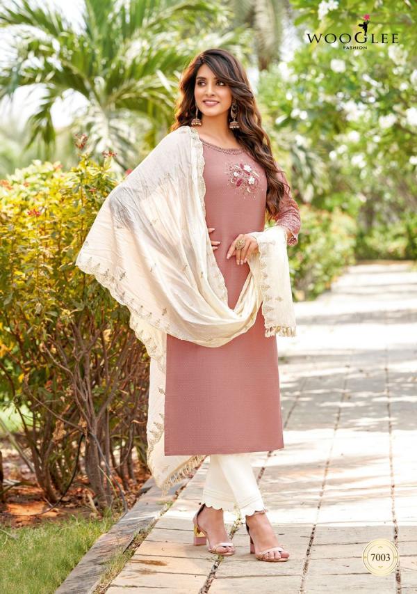 Wooglee Varnee Cotton Kurti With Bottom And Dupatta Collection